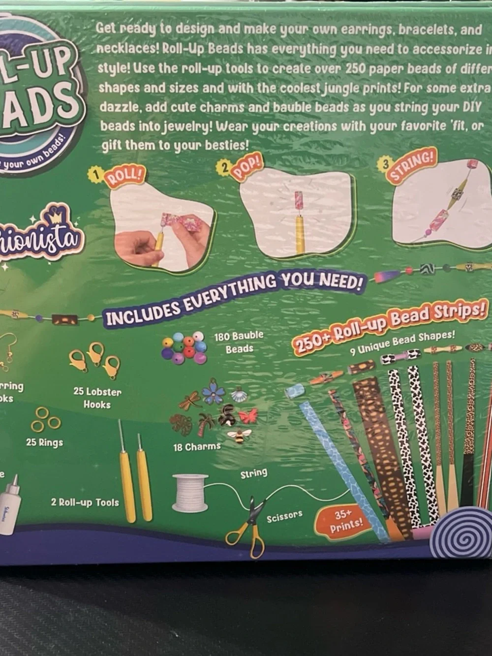 Roll-Up Beads Jewelry Kit — Green